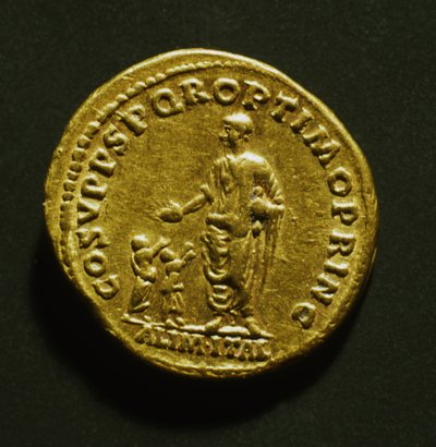 Aureus commémorant la distribution de nourriture par Trajan aux enfants pauvres, 107 après J.-C. (or) - Roman